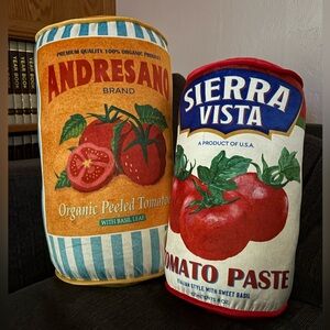 Ashland Italian Kitchen Tomato Can Plush Pillows Set – Brand New With Tags